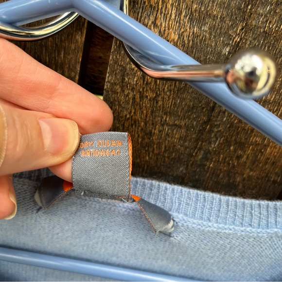 Just Cashmere By Forte Crewneck 100% Cashmere Sweater In Light Blue Sz XL - Picture 4 of 10